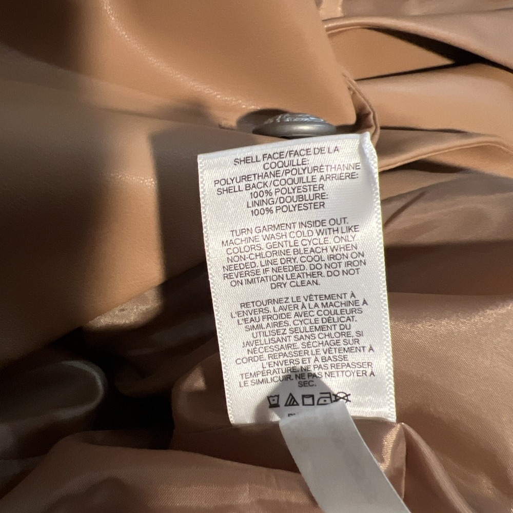 Express Faux Leather Double Breasted Blazer Camel Tan Size M NWT MRSP $99.99 - Picture 11 of 13